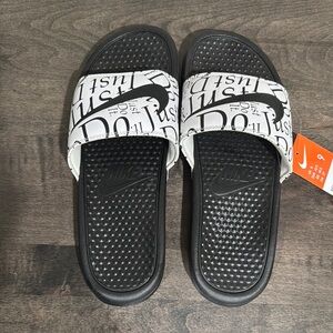 Nike Black & White Slides